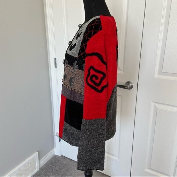 Allure Vintage Patchwork Embroidery Button Jacket - Picture 3 of 16